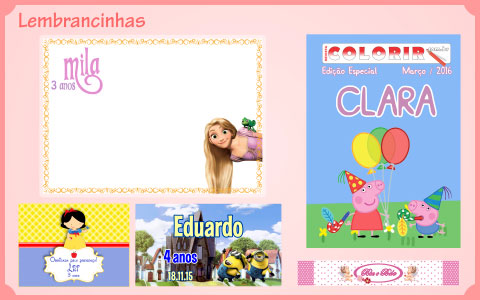 tabela de preços: lousa magnética; adesivo; revista colorir; jogo americano e banner.